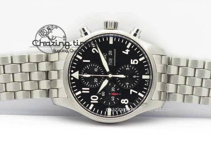 MIROTIME 1231 WaterResistant Pilot Chrono 2016 IW377710 ZF 1:1 Best Edition Black Dial On SS Bracelet A7750 V 7277